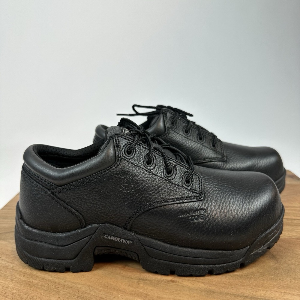 New Womens Carolina CA9537 Black Leather Oxford Composite Toe Shoes Sz 6 M